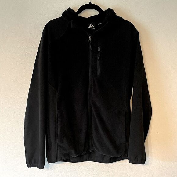 Men’s Reebok Black Fleece Hooded Zip-Up Jacket. Size Large. - Picture 1 of 6